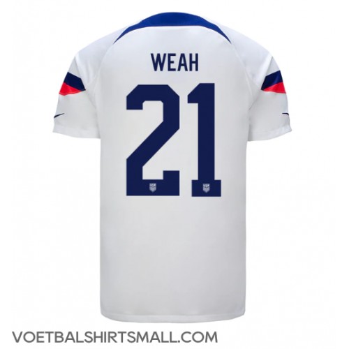 Verenigde Staten Timothy Weah #21 Voetbalkleding Thuisshirt WK 2022 Korte Mouwen